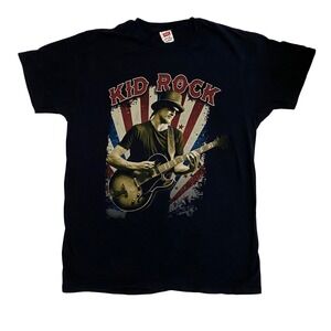 Kid Rock U.S. Tour 2011 Concert T-Shirt Med Black Hanes Tee Double Sided EUC